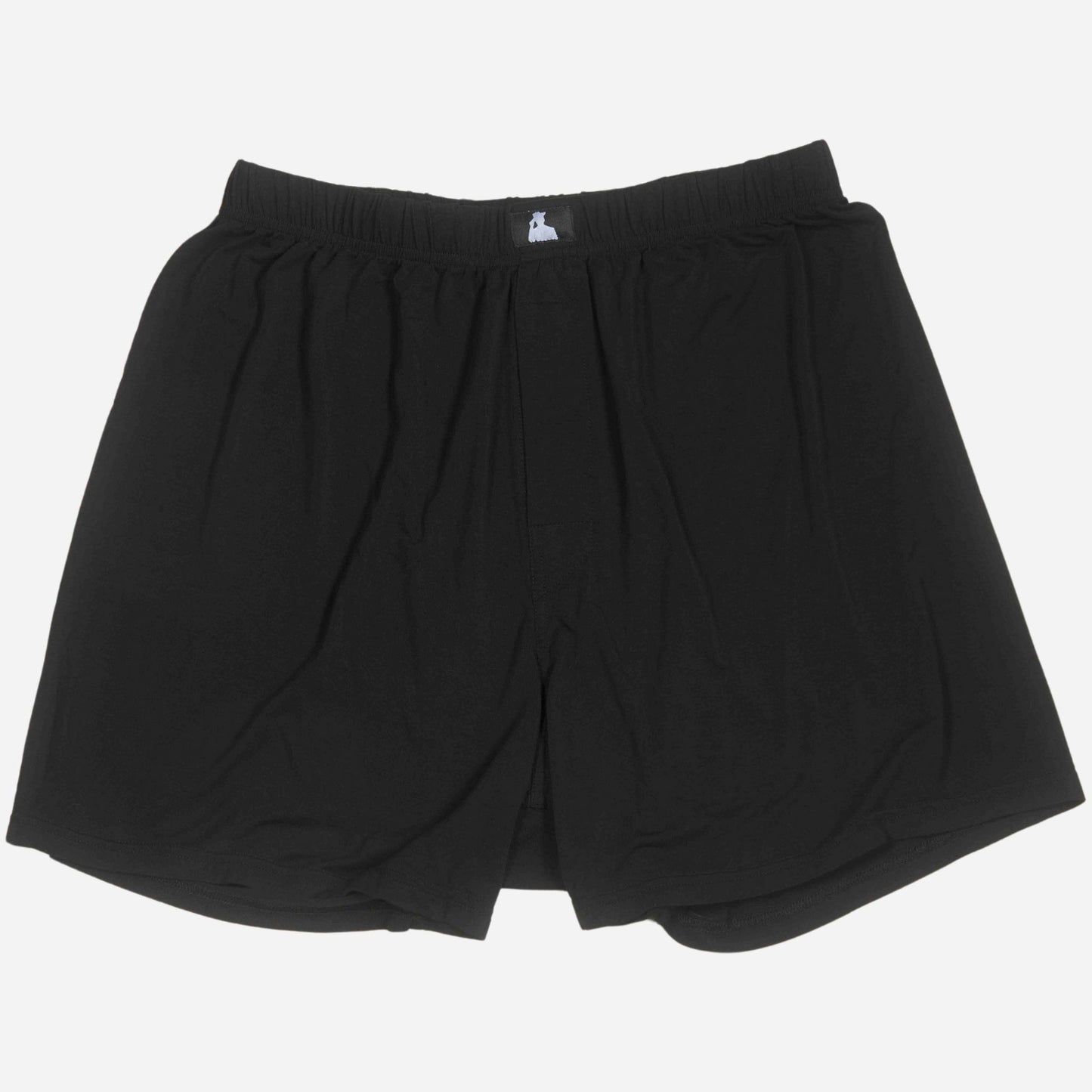 Front view of black men's underwear from Mr. Fertyl, made with Bamboo Lyocell for breathability and reproductive health.