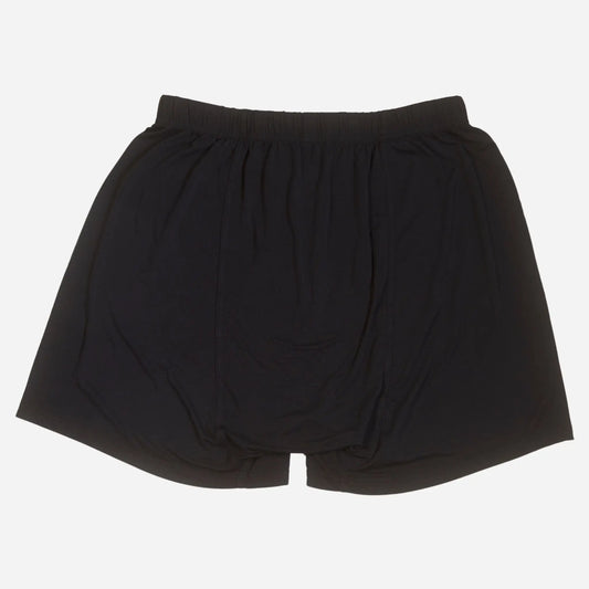Back view of black bamboo Lyocell men’s underwear by Mr. Fertyl, designed for breathability, comfort, & fertility support.