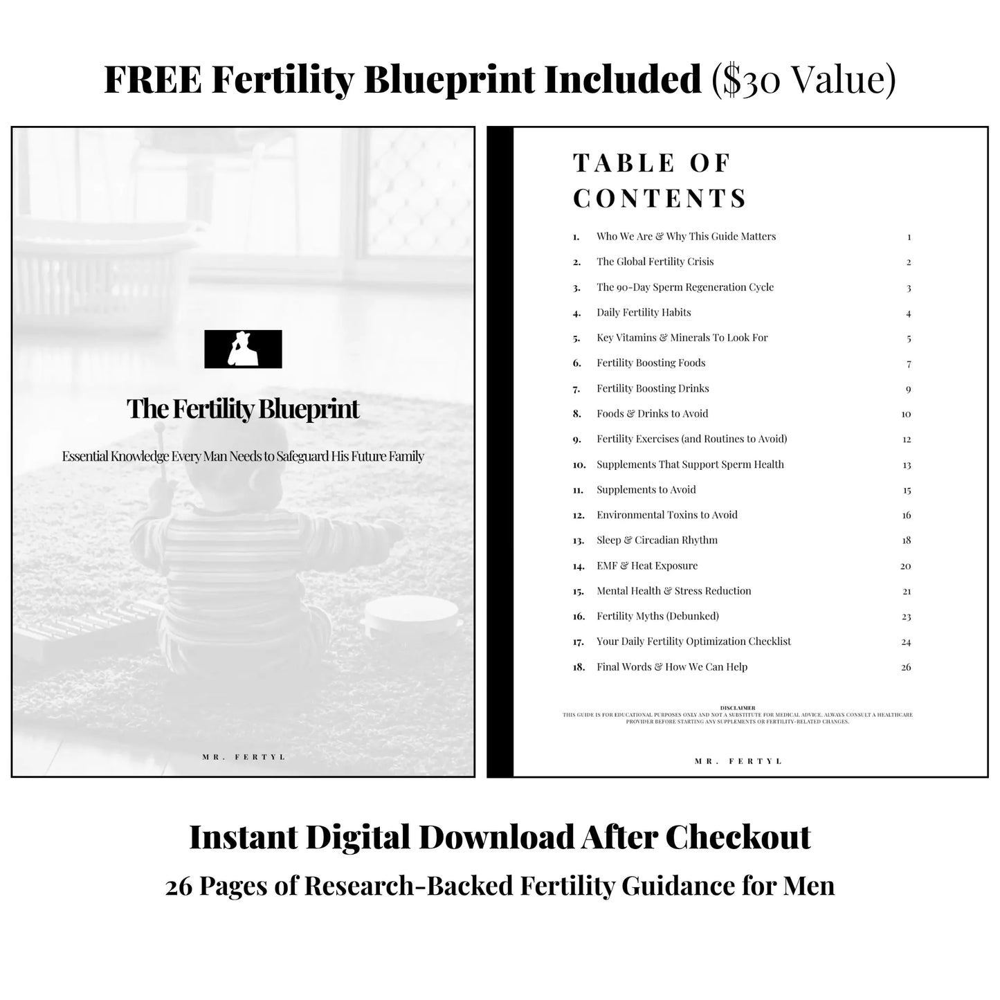 Free Fertility Blueprint eBook for Men – 26 Pages of Tips, Supplements & Habits to Boost Reproductive Health