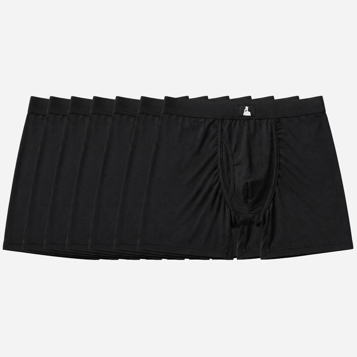 7-pack of black Bamboo Lyocell men’s boxer brief's offering soft, breathable comfort and support for male fertility health.