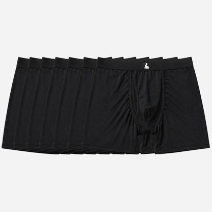 7-pack of black Bamboo Lyocell men’s boxer brief's offering soft, breathable comfort and support for male fertility health.