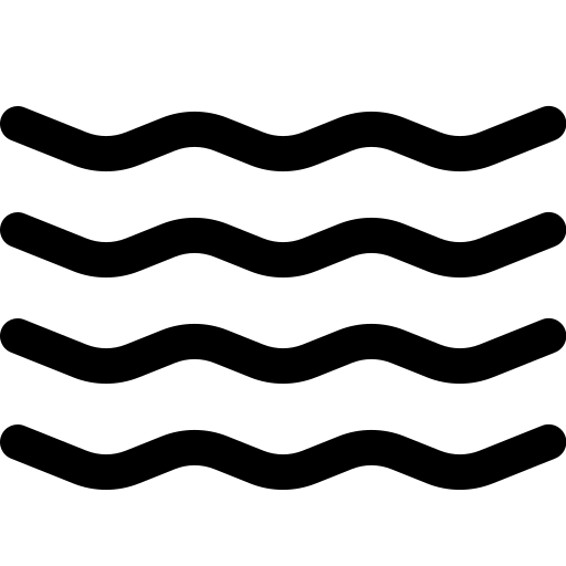 Wavy water lines icon representing reduced water usage in Mr. Fertyl’s sustainable bamboo Lyocell production.